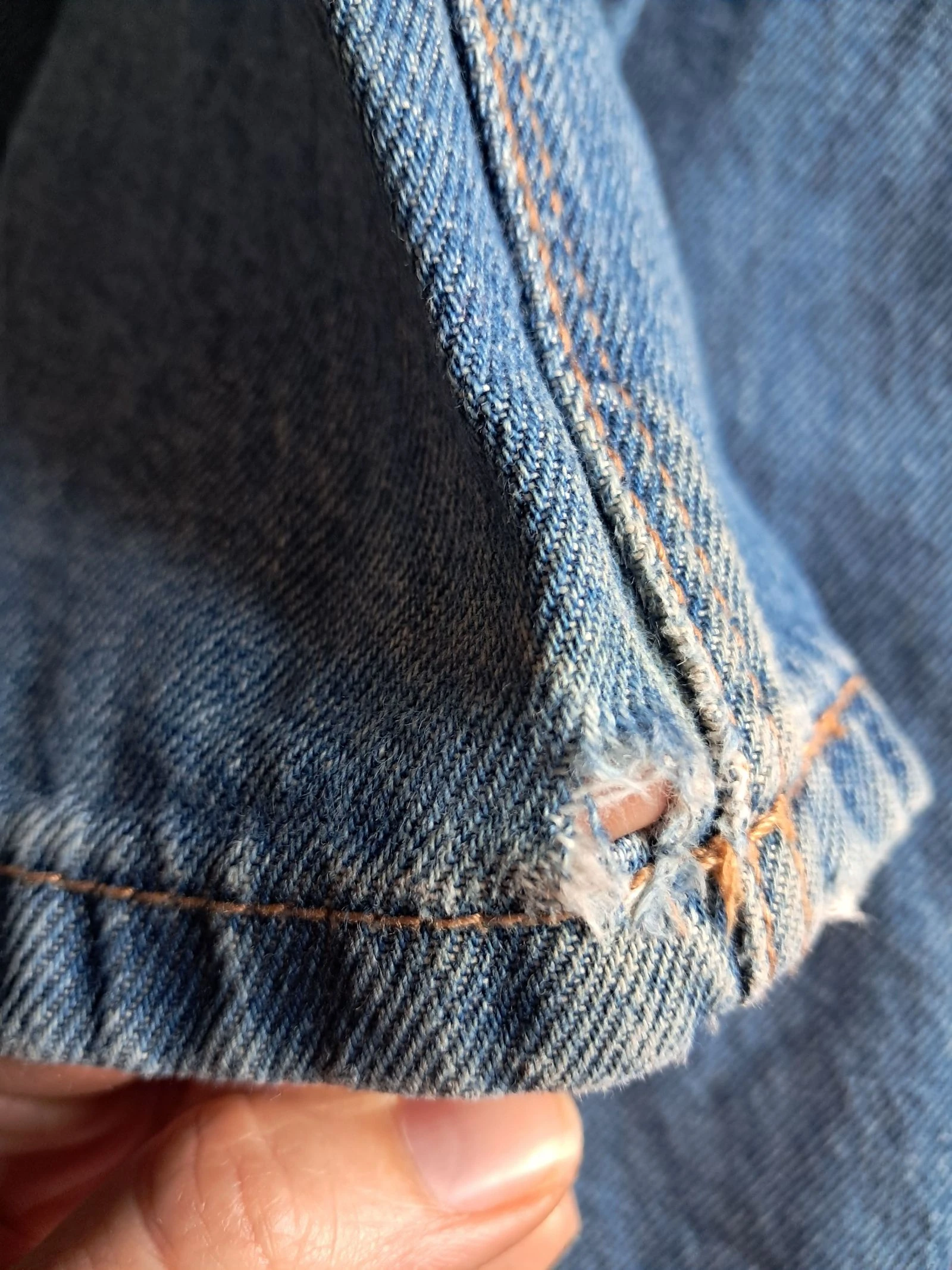 Jeans con cinta en el ojo para tweens XS holgado grande azul para adolescentes chicos – photo 9